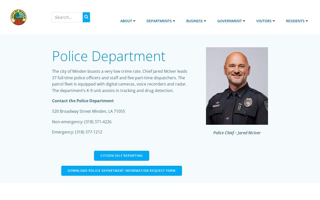 Minden criminal records at the Police Department