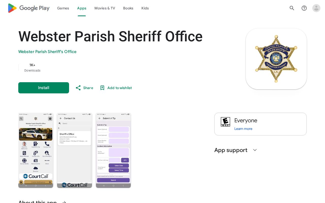 Official Webster Parish Sheriff app