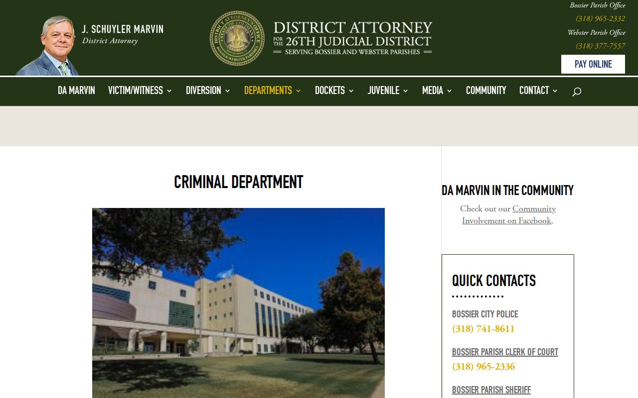 Webster Parish prosecution routing