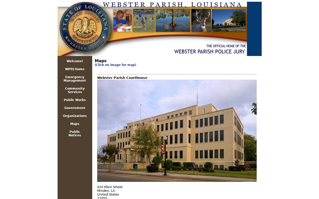 Webster Parish courthouse annex location map
