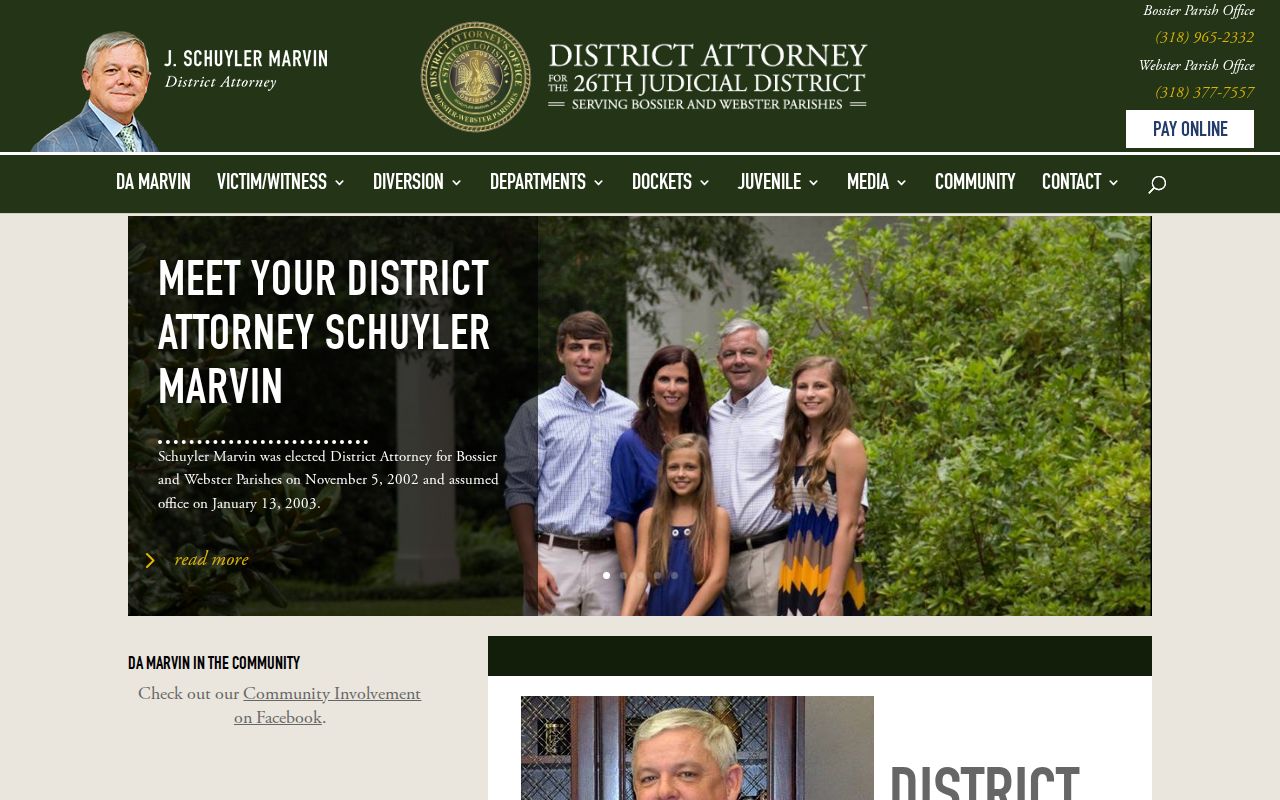 Twenty-Sixth Judicial District Attorney serving Webster Parish