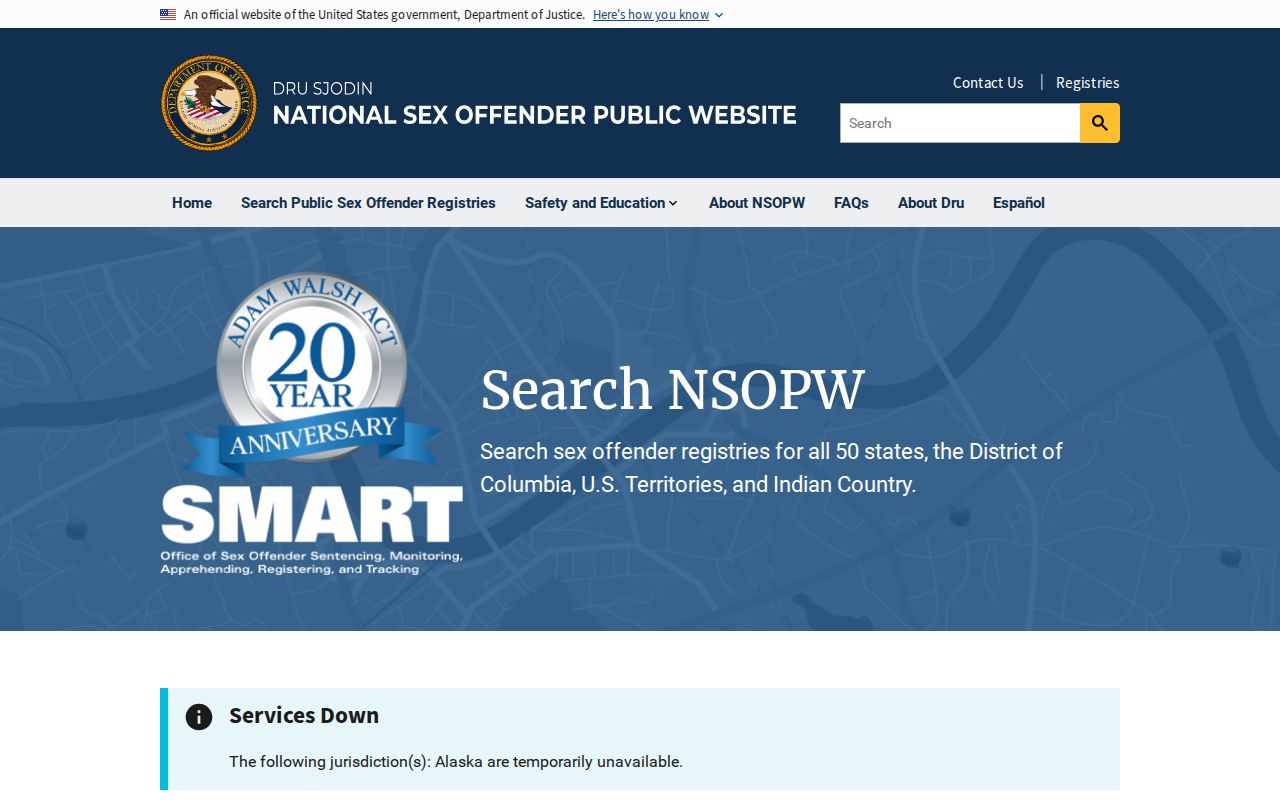 Webster Parish sex offender search using the national official website
